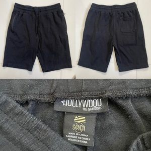Black Hollywood brand gym shorts. 3 pockets. Drawstring waistband.